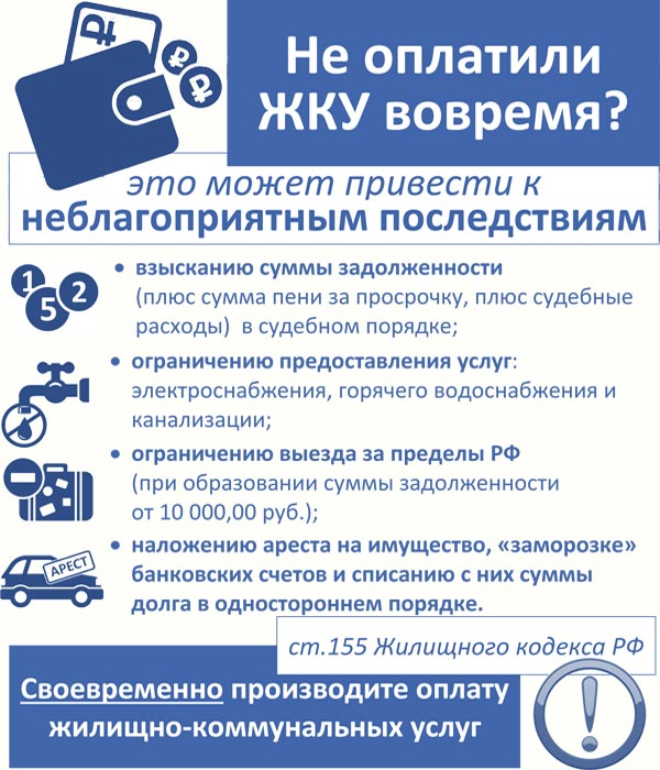 Напоминаем вам о необходимости своевременной оплаты жилищно-коммунальных услуг!.